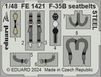 1:48 Lockheed-Martin F-35B Lightning II seatbelts STEEL