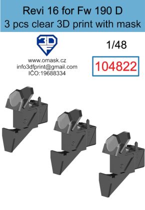 1:48 Revi 16 for Fw 190 D clear 3D print (3 pcs)