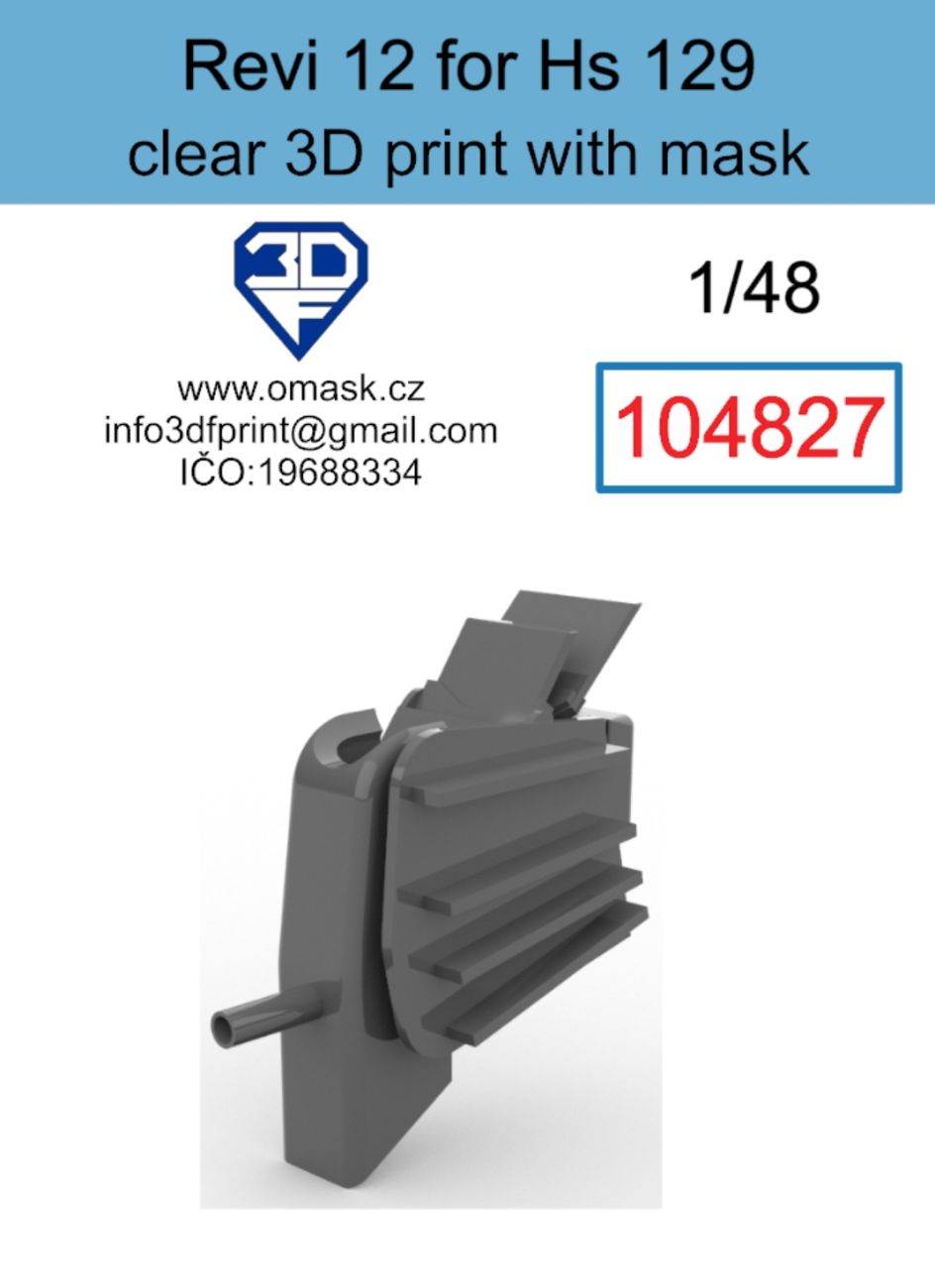 1:48 Revi 12 for Hs 129 clear 3D print