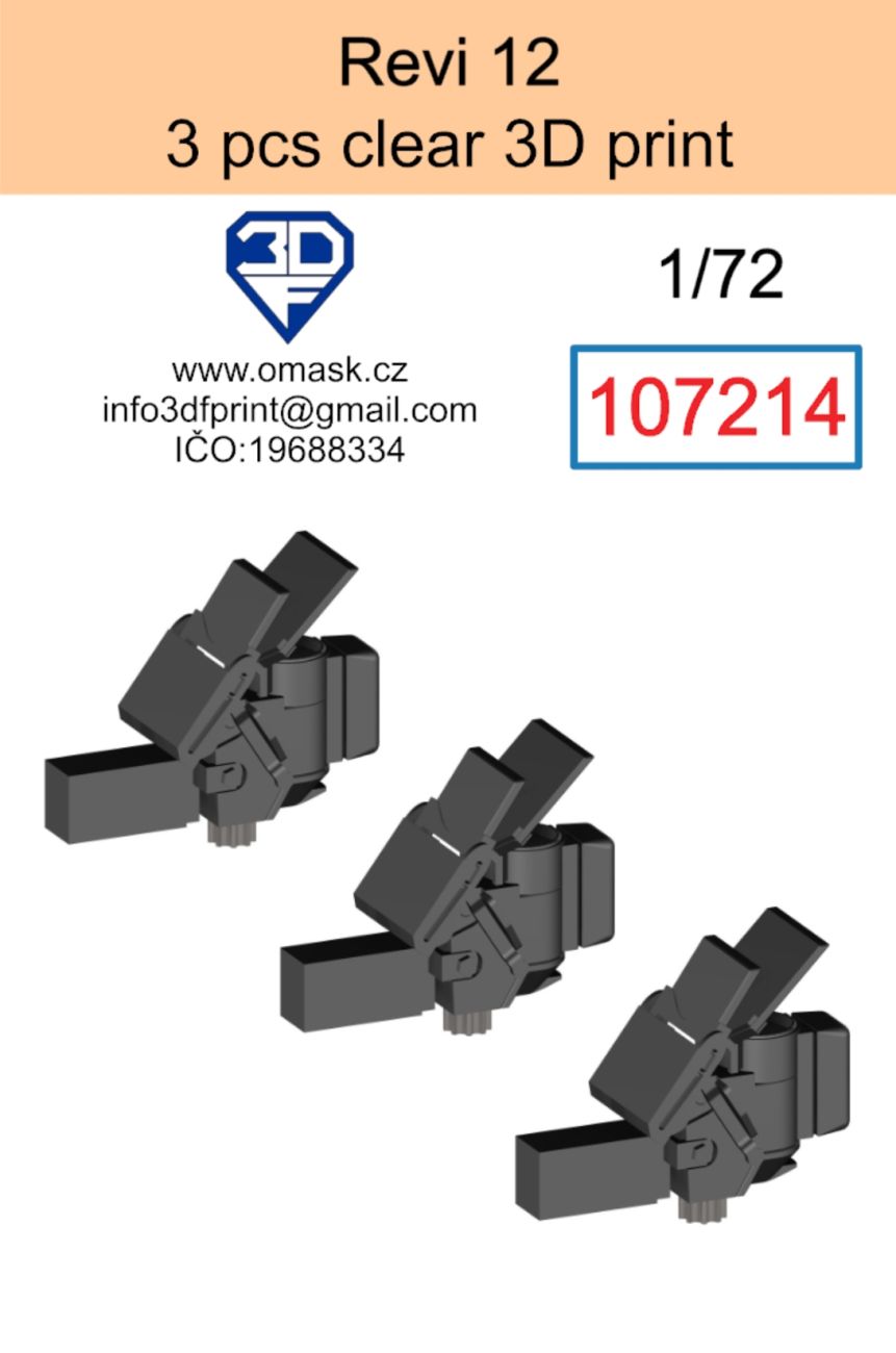 1:72 Revi 12 clear 3D print (3 pcs)