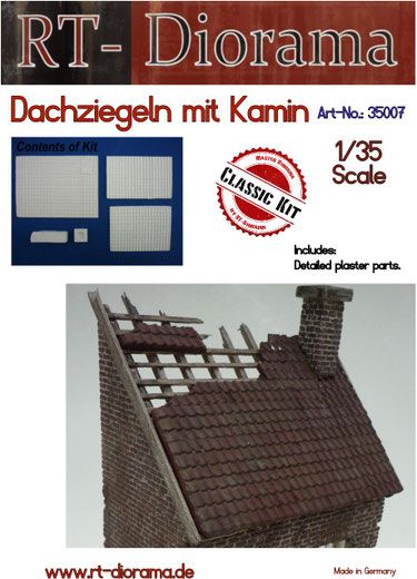 1:35 Roof Tiles with Chimney