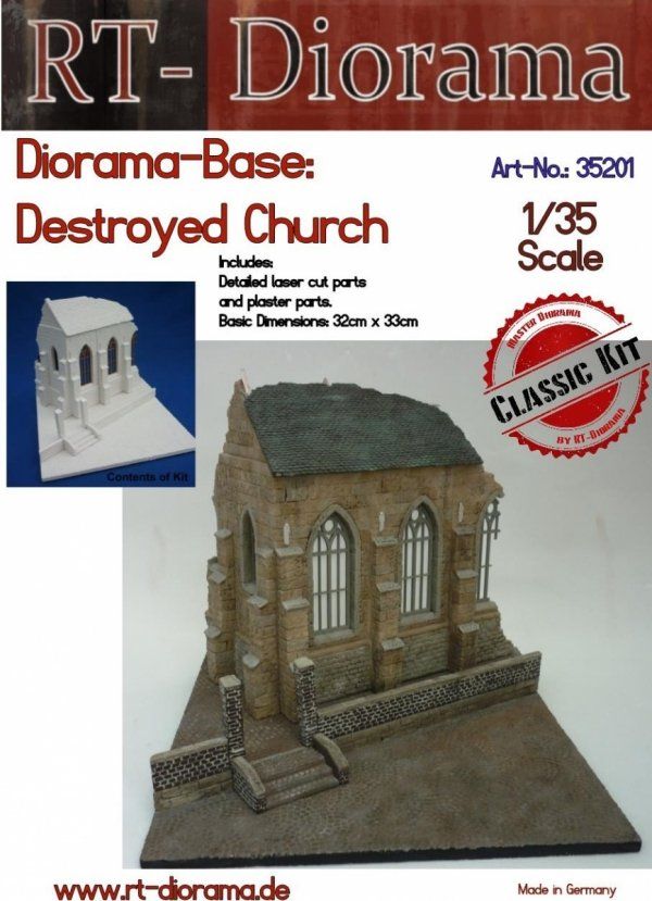 1:35 Diorama-Base: Destroyed Church