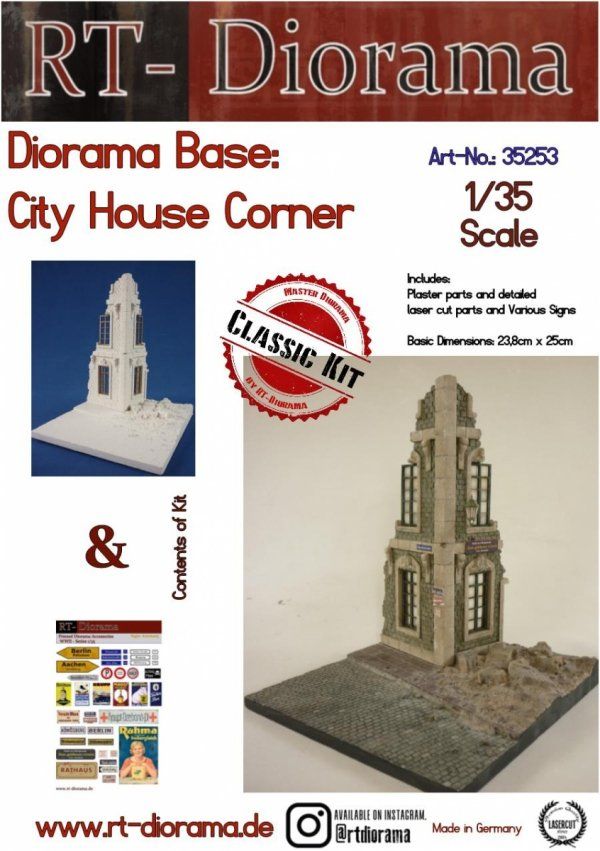 1:35 Diorama-Base: Cityhouse Corner