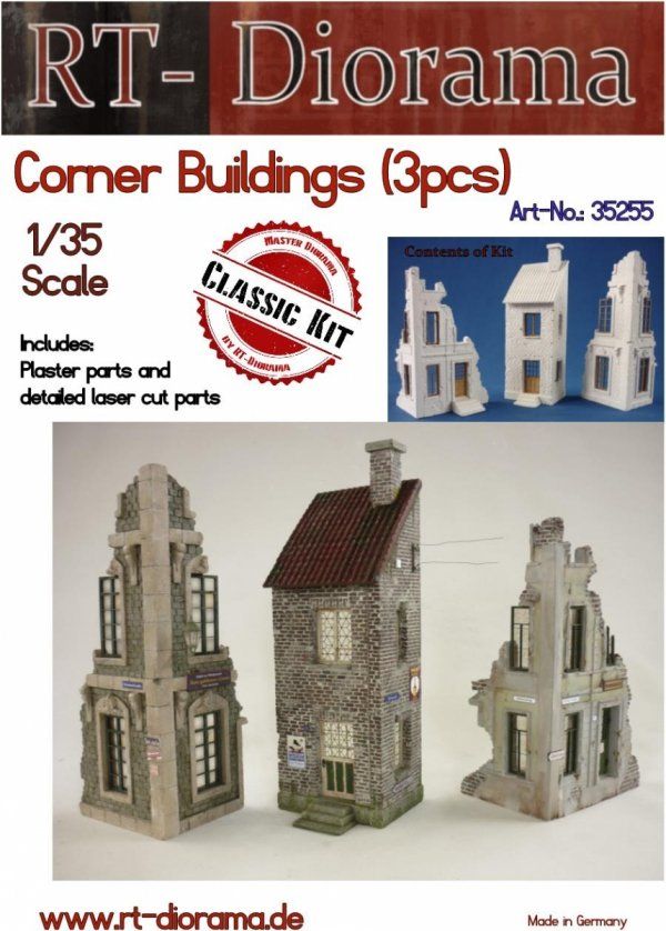 1:35 Corner Buildings (3pcs.)