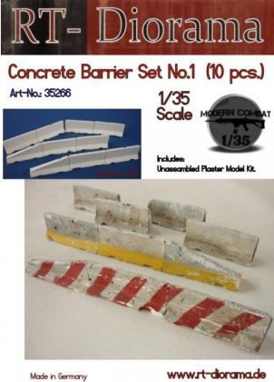 1:35 Concrete barrier Set No.1 (10 pcs)