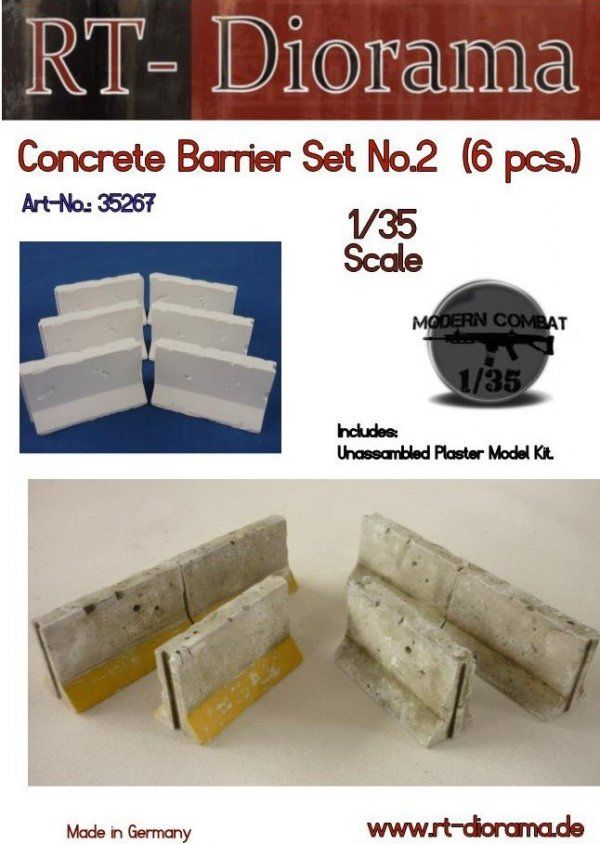 1:35 Concrete barrier Set No.2 (6 pcs)