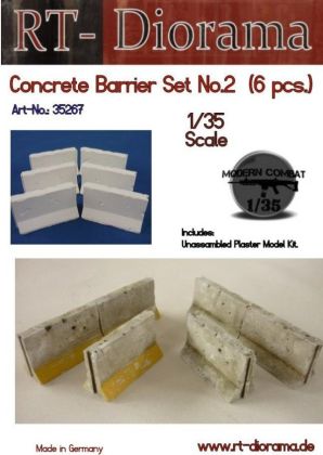 1:35 Concrete barrier Set No.2 (6 pcs)