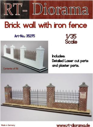 1:35 Brick wall with Fence