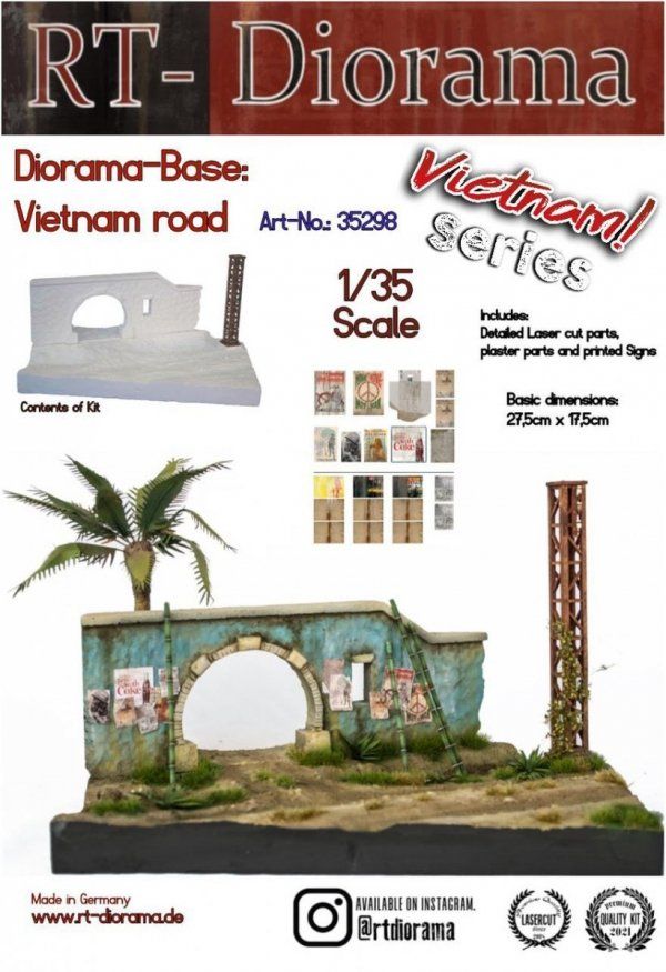 1:35 Diorama-Base: Vietnam road