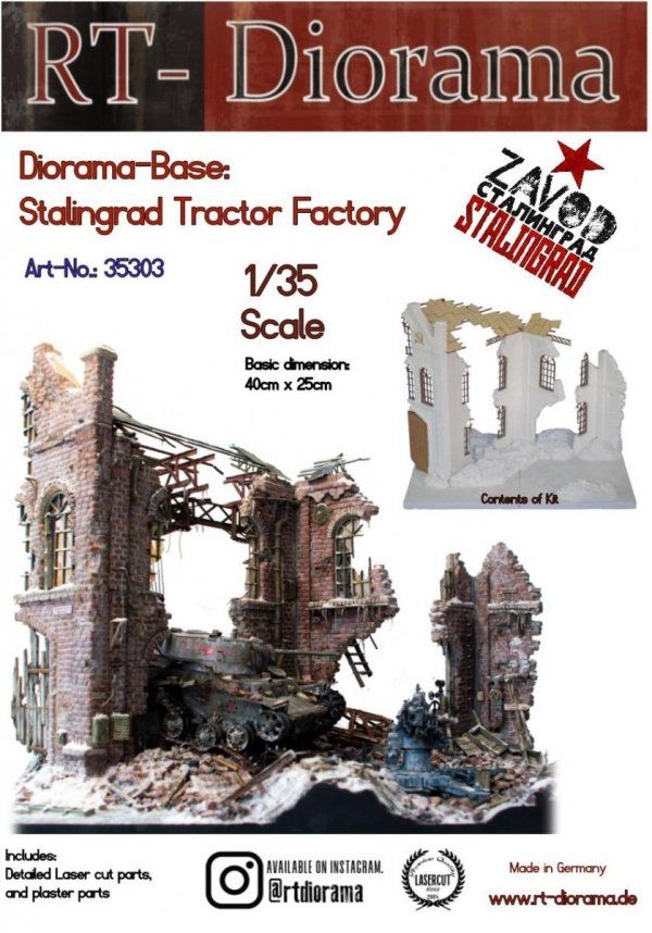 1:35 Diorama-Base: Stalingrad tractor factory