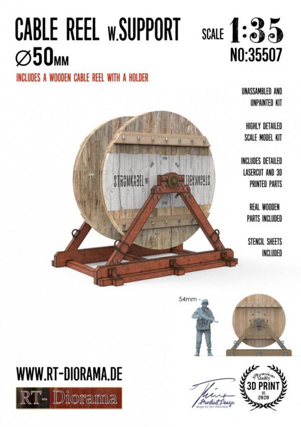 1:35 Cable Reel w. Support Ø50mm