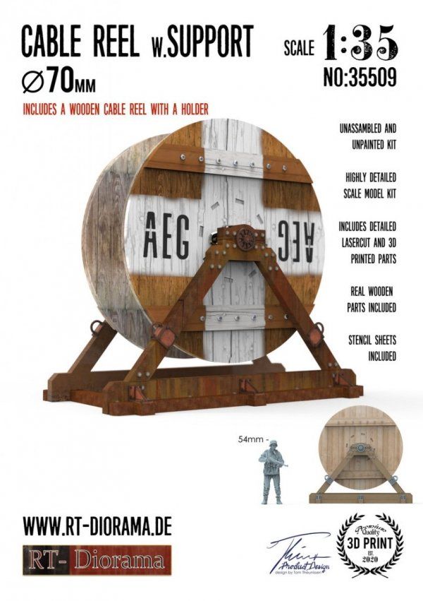 1:35 Cable Reel w. Support Ø70mm