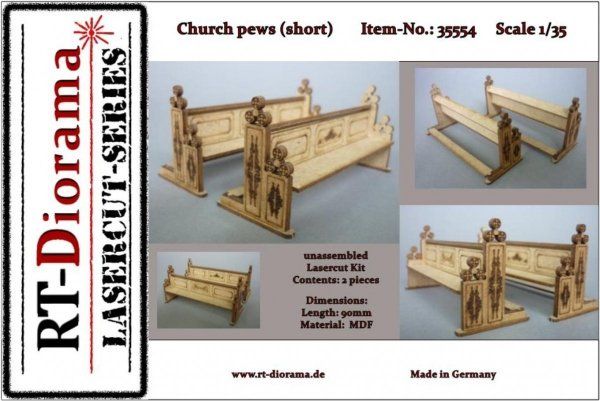 1:35 Church pews (short - 90mm)