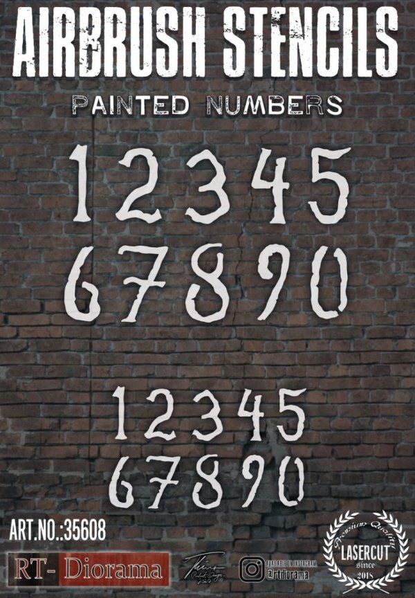 1:35 Airbrush Stencil: Painted Numbers