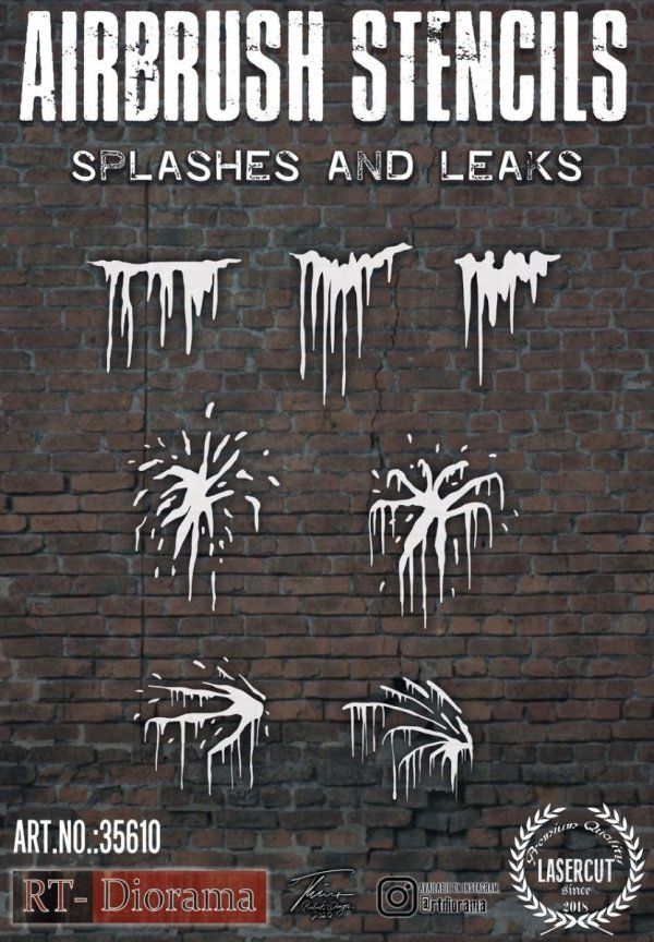 1:35 Airbrush Stencil: Splashes and Leaks