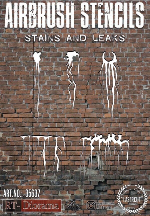 1:35 Airbrush Stencil: Stains and Leaks