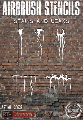 1:35 Airbrush Stencil: Stains and Leaks