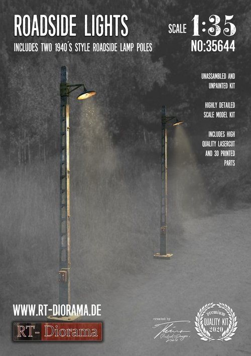 1:35 3D Resin Print: Roadside Lights