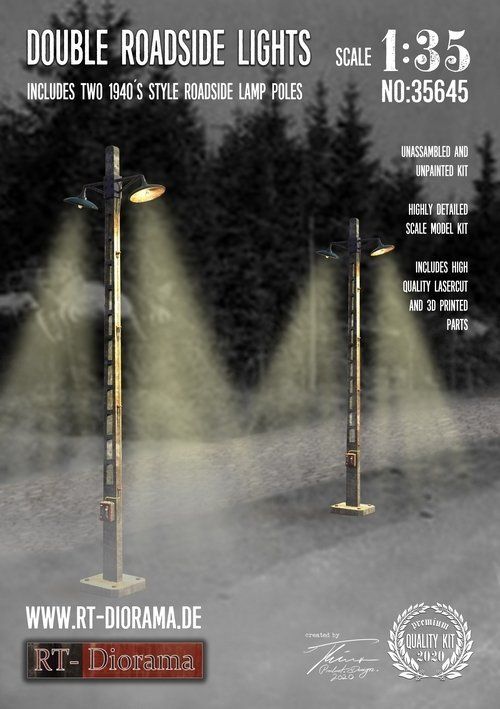 1:35 3D Resin Print: Double Roadside Lights