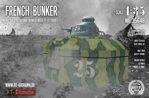 1:35 French Bunker with FT17 turret