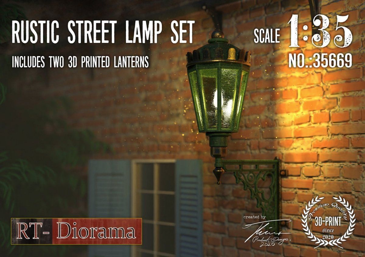 1:35 Rustic Street Lamp Set (2pcs.)
