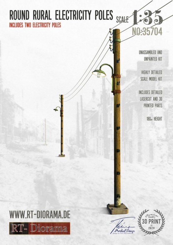 1:35 Round Rural Electricity Poles