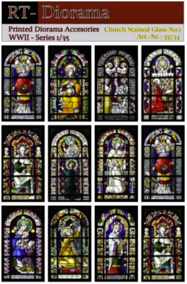 1:35 Printed Accessories: Church stained glas windows No.1