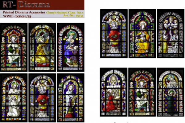 1:35 Printed Accessories: Church stained glas windows No.2