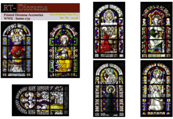 1:35 Printed Accessories: Church stained glas windows No.3