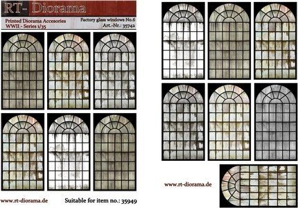 1:35 Printed Accessories: Factory glass windows No.6