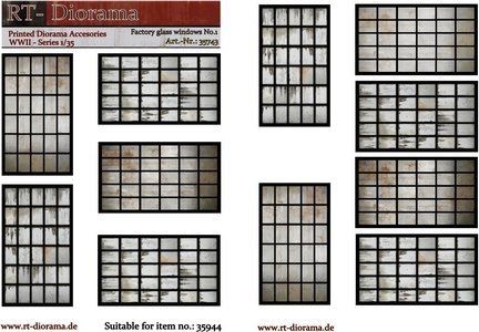 1:35 Printed Accessories: Factory glass windows No.1
