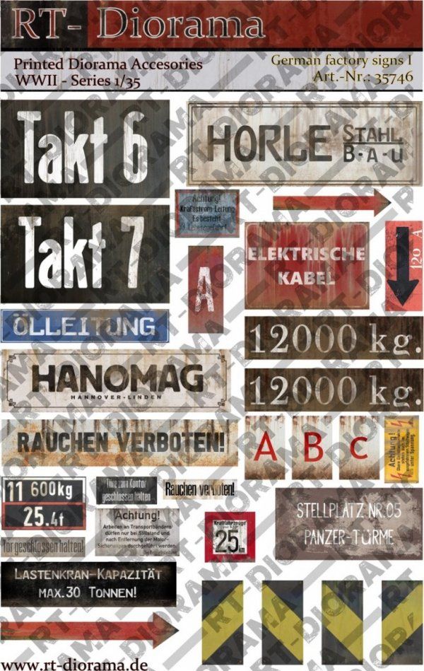 1:35 Printed Accessories: German Factory Signs I