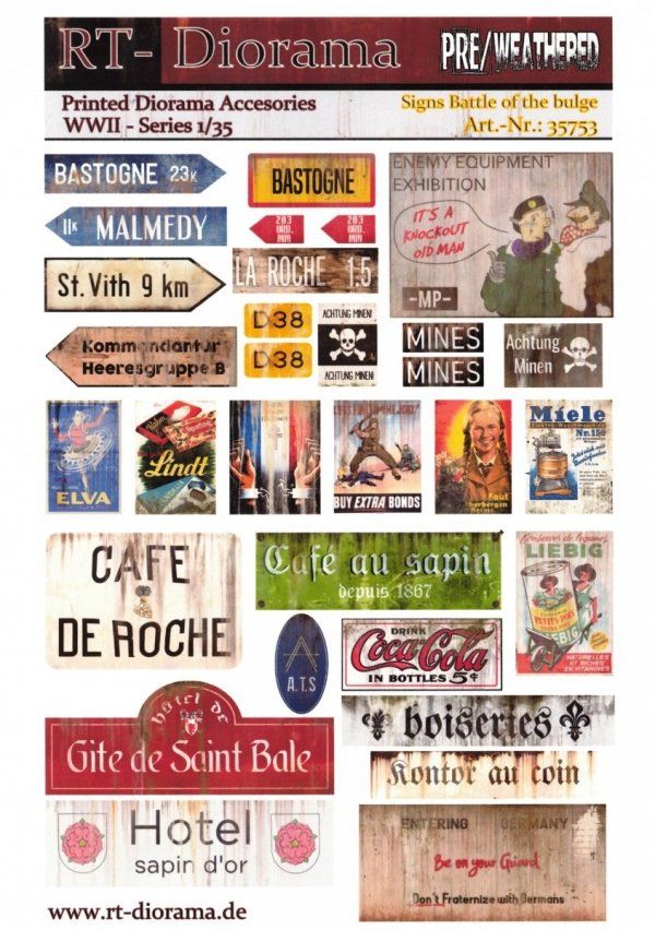 1:35 Printed Accessories: Signs Battle of the bulge