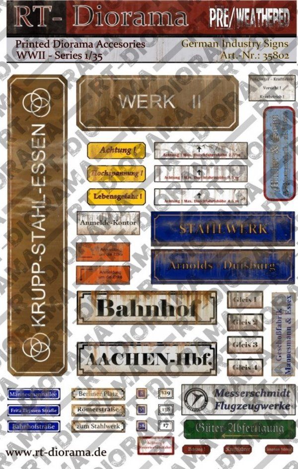 1:35 Printed Accessories: Signs Industry (Germany)