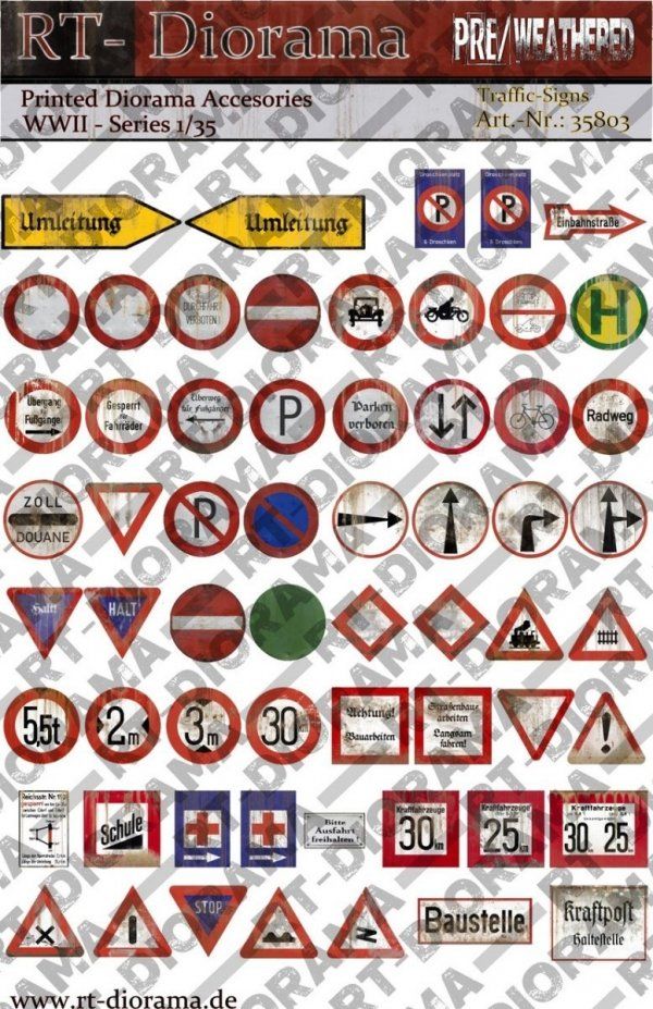 1:35 Printed Accessories: Traffic-Signs