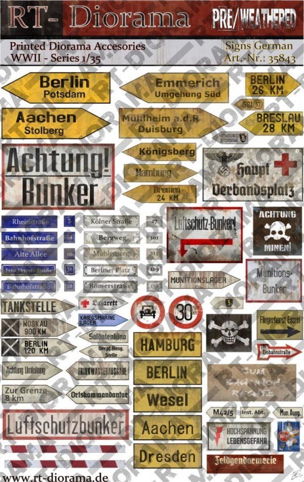 1:35 Printed Accessories: Signs Germany