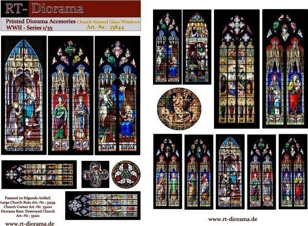 1:35 Printed Accessories: Church Stained Glass Windows