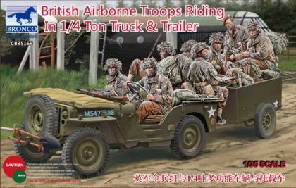 1:35 British Airborne Troops Riding In 1/4 Ton Truck & Trailer