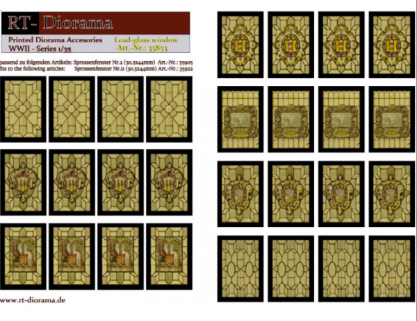 1:35 Printed Accessories: Lead-glass windows