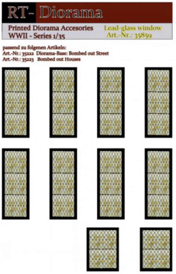 1:35 Printed Accessories: Lead-glass windows