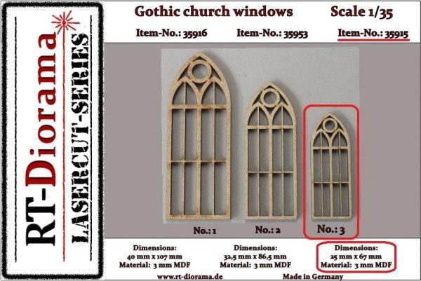 1:35 Gothic church windows No.3