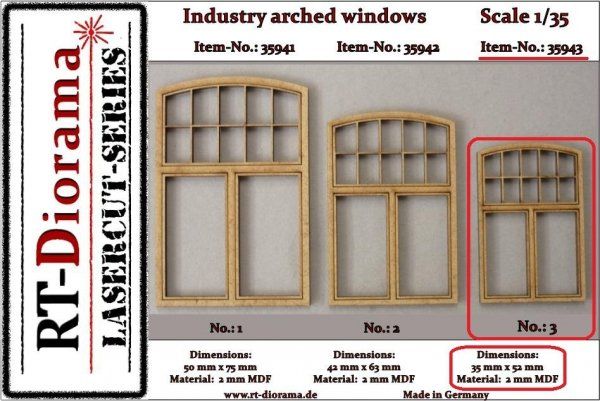 1:35 Industry arched windows No.: 3 (3 pcs)