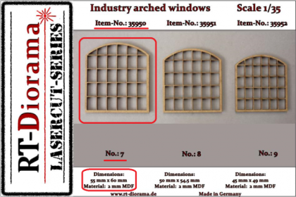 1:35 Industry arched windows No.: 7 (3 pcs)