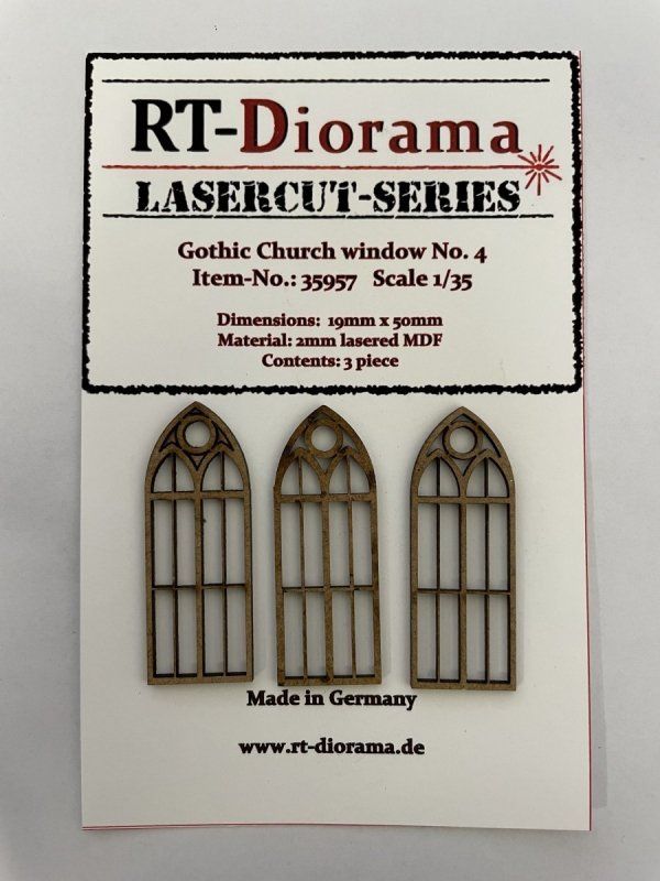1:35 Gothic Church window No.4 (3pcs)