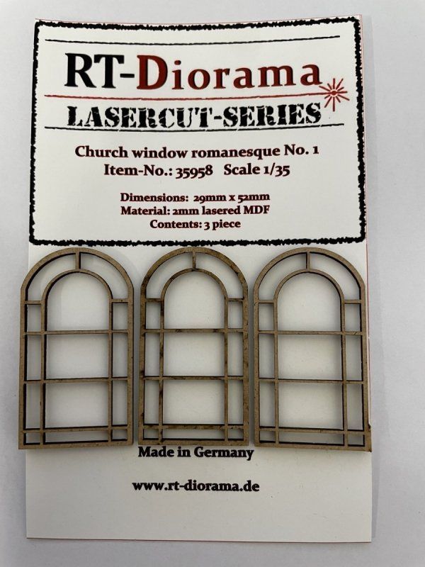 1:35 Church window romanesque No.1 (3pcs)