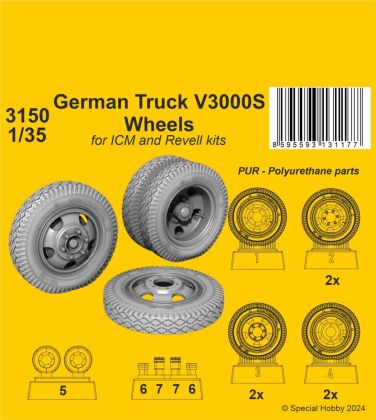 1:35 German Truck V3000S Wheels / for ICM kits