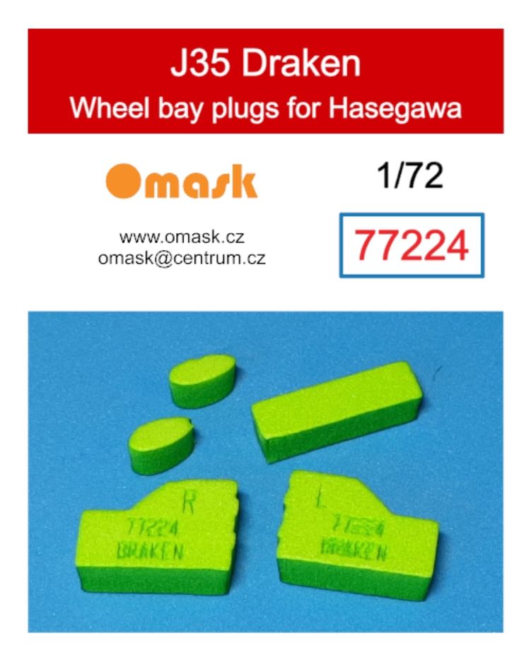 1:72 J35 Draken wheel bay plugs (for Hasegawa)