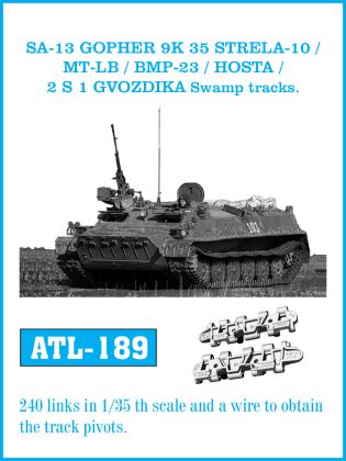 1:35 SA-13 GOPHER 9 K 35 STRELA-10 / MT-LB / BMP-23 / HOSTA / 2 S 1 GVODZIKA Swamp tracks.