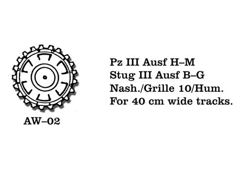 1:35 Pz III Ausf H-M, Stug III Ausf B-G, Nash./Grille 10/Hum.
