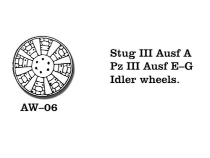 1:35 Stug. III Ausf A, Pz III Ausf E-G Idler wheels.